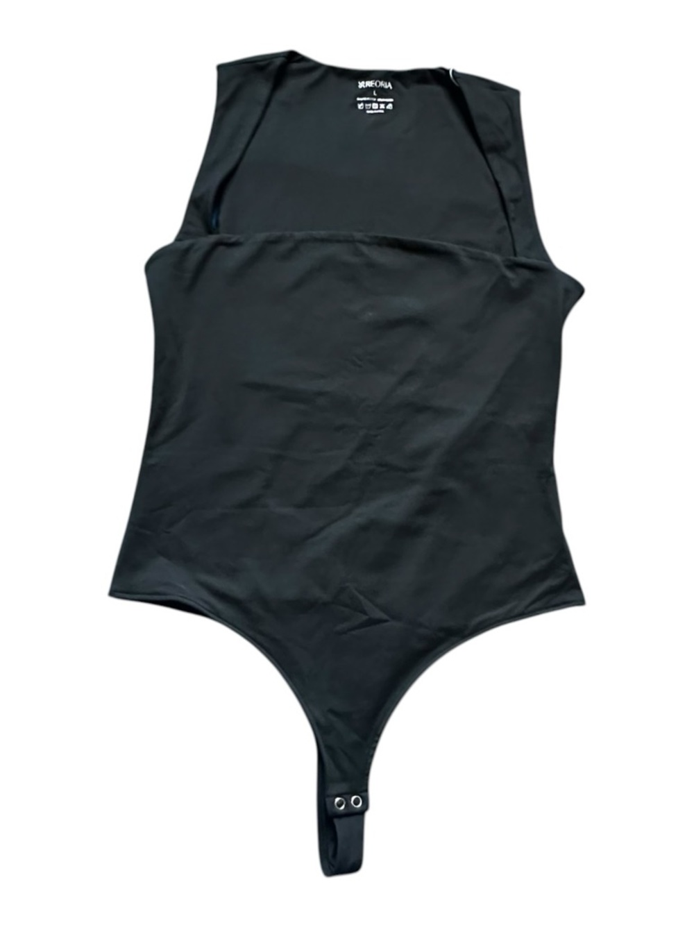 Reoria Sleeveless Seamless Bodysuit Large Black New